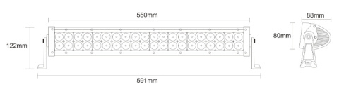 LIGHTBAR PASEK 40 LED ŁUKOWY NA DACH COMBO DALEKOSIĘŻNY ROBOCZY 12V 24V