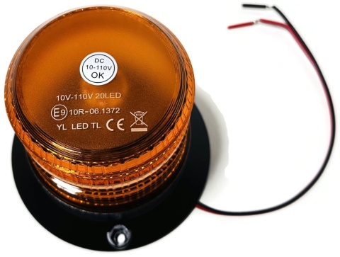 Lampa błyskowa ostrzegawcza led wózek widłowy kogut żółty 10-110v Lampa błyskowa ostrzegawcza led wózek widłowy kogut żółty 10-110v