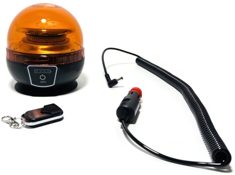 Lampa ostrzegawcza LED bezprzewodowa kogut led na akumulator + PILOT