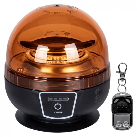 Lampa ostrzegawcza LED bezprzewodowa kogut led na akumulator + PILOT