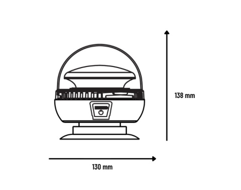 Lampa ostrzegawcza LED bezprzewodowa kogut led na akumulator + PILOT
