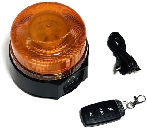 Lampa ostrzegawcza bezprzewodowa kogut led błyskowy z PILOTEM na akumulator