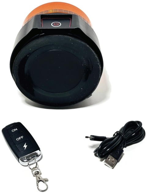 Lampa ostrzegawcza bezprzewodowa kogut led błyskowy z PILOTEM na akumulator