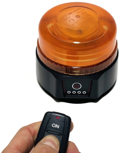 Lampa ostrzegawcza bezprzewodowa kogut led błyskowy z PILOTEM na akumulator