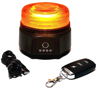 Lampa ostrzegawcza bezprzewodowa kogut led błyskowy z PILOTEM na akumulator