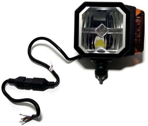 Reflektor LED drogowy mijania kierunkowskaz pozycja grzany klosz 12v 24v