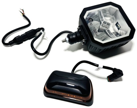 Reflektor LED drogowy mijania kierunkowskaz pozycja grzany klosz 12v 24v