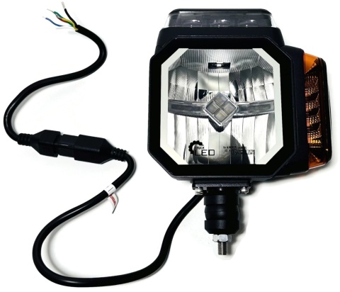 Reflektor LED drogowy mijania kierunkowskaz pozycja PM grzany klosz 12v 24v