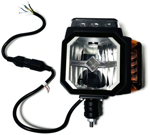 Reflektor LED drogowy mijania kierunkowskaz pozycja PM grzany klosz 12v 24v