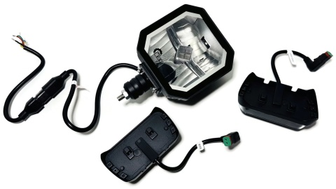 Reflektor LED drogowy mijania kierunkowskaz pozycja PM grzany klosz 12v 24v