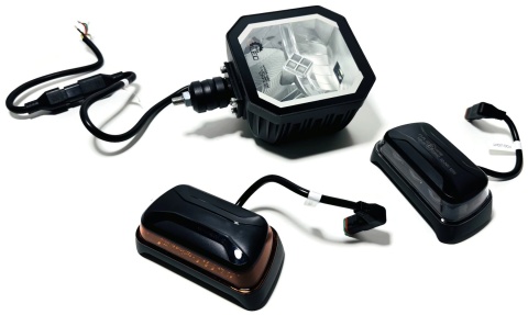 Reflektor LED drogowy mijania kierunkowskaz pozycja PM grzany klosz 12v 24v