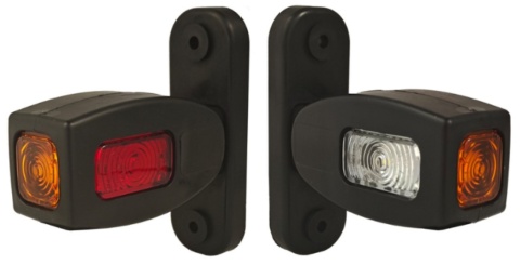 Zestaw 2 x obrysówka lampa obrysowa LED 10cm KMR8 gumowa krótka 12v 24v