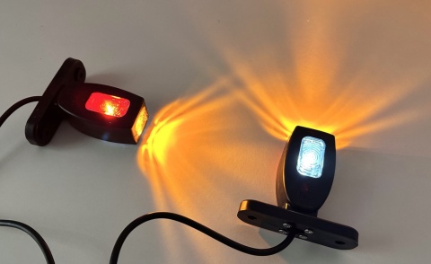 Zestaw 2 x obrysówka lampa obrysowa LED 10cm KMR8 gumowa krótka 12v 24v