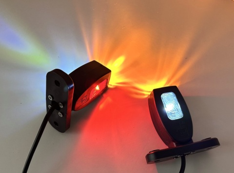 Zestaw 2 x obrysówka lampa obrysowa LED 10cm KMR8 gumowa krótka 12v 24v