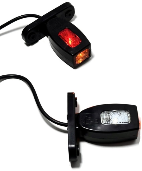 Zestaw 2 x obrysówka lampa obrysowa LED 10cm KMR8 gumowa krótka 12v 24v