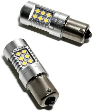 2x Żarówka LED BA15S P21W BIAŁA canbus dzienne cofania SMD 12V 24V