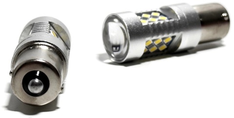 2x Żarówka LED BA15S P21W BIAŁA canbus dzienne cofania SMD 12V 24V