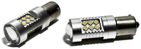 2x Żarówka LED BA15S P21W BIAŁA canbus dzienne cofania SMD 12V 24V