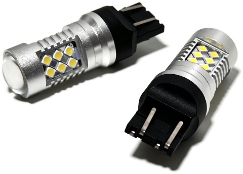 2x Żarówka LED W21/5W 7443 T20 biała canbus pozycja stop dwuwłóknowa 12-24V