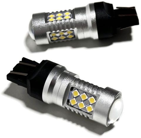 2x Żarówka LED W21/5W 7443 T20 biała canbus pozycja stop dwuwłóknowa 12-24V