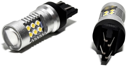 2x Żarówka LED W21/5W 7443 T20 biała canbus pozycja stop dwuwłóknowa 12-24V