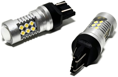 2x Żarówka LED W21/5W 7443 T20 biała canbus pozycja stop dwuwłóknowa 12-24V