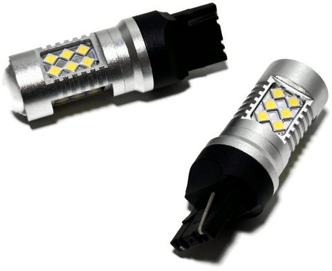 2x Żarówka LED W21W T20 7440 BIAŁA canbus dzienne cofania SMD 12V 24V