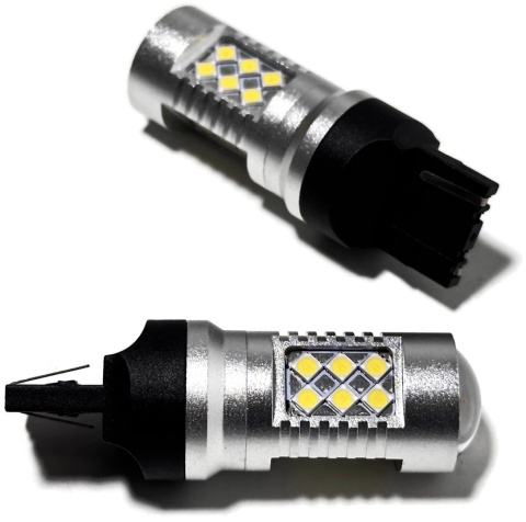 2x Żarówka LED W21W T20 7440 BIAŁA canbus dzienne cofania SMD 12V 24V