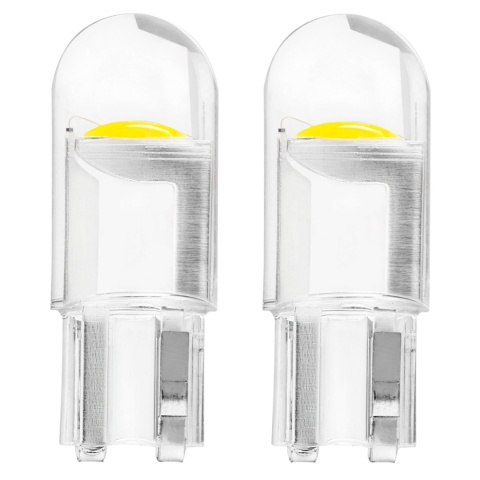 2x Żarówka LED W5W R10 T10 W3W clear COB biała komplet postojówki 12v
