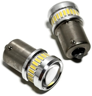 2x Żarówka samochodowa LED R5W R10W BA15S CanBus biała 30xSMD 12v 24v