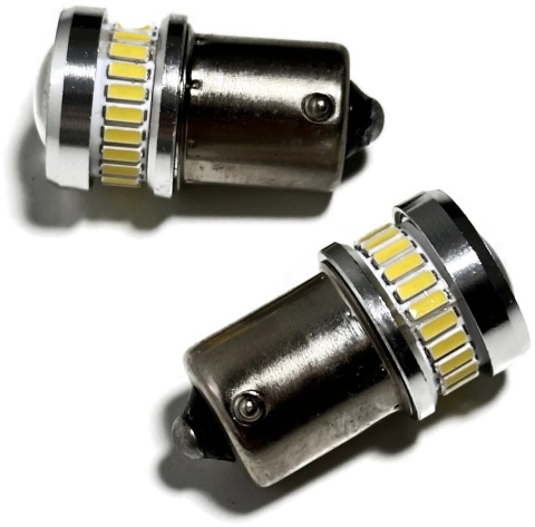 2x Żarówka samochodowa LED R5W R10W BA15S CanBus biała 30xSMD 12v 24v