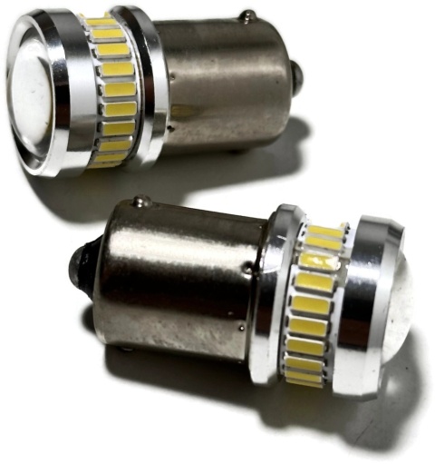 2x Żarówka samochodowa LED R5W R10W BA15S CanBus biała 30xSMD 12v 24v