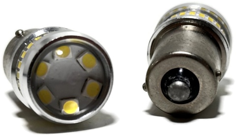 2x Żarówka samochodowa LED R5W R10W BA15S CanBus biała 30xSMD 12v 24v