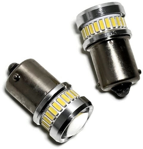 2x Żarówka samochodowa LED R5W R10W BA15S CanBus biała 30xSMD 12v 24v