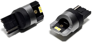 2x Żarówka samochodowa LED W21W T20 7440 BIAŁA CanBus PRO DRL 4 SMD 12V 24V