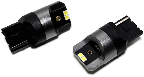 2x Żarówka samochodowa LED W21W T20 7440 BIAŁA CanBus PRO DRL 4 SMD 12V 24V