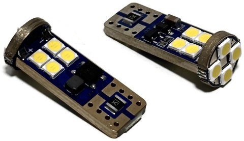 2x Żarówka samochodowa 12 LED W5W T10 R10 CanBus postój biała SMD 12v 24v
