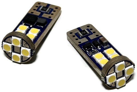 2x Żarówka samochodowa 12 LED W5W T10 R10 CanBus postój biała SMD 12v 24v