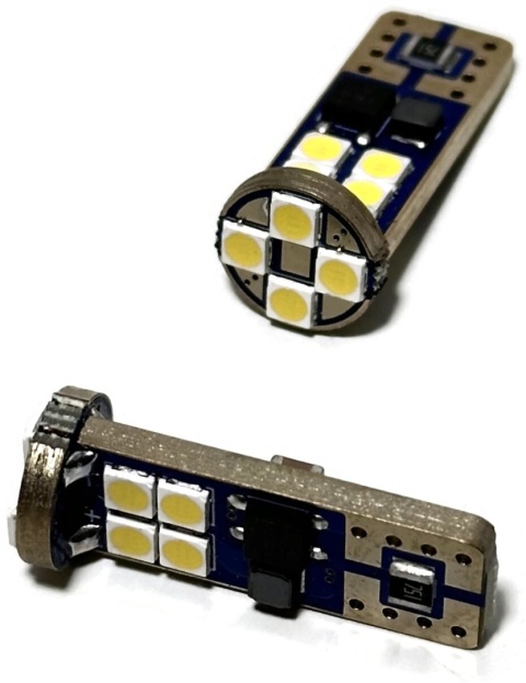 2x Żarówka samochodowa 12 LED W5W T10 R10 CanBus postój biała SMD 12v 24v
