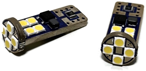 2x Żarówka samochodowa 12 LED W5W T10 R10 CanBus postój biała SMD 12v 24v