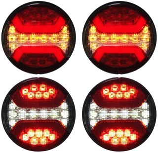 4x Lampa okrągła LED pozycja stop przeciwmgielny wsteczny kierunki 12-24v