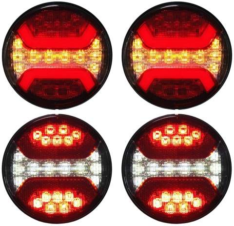 4x Lampa okrągła LED pozycja stop przeciwmgielny wsteczny kierunki 12-24v