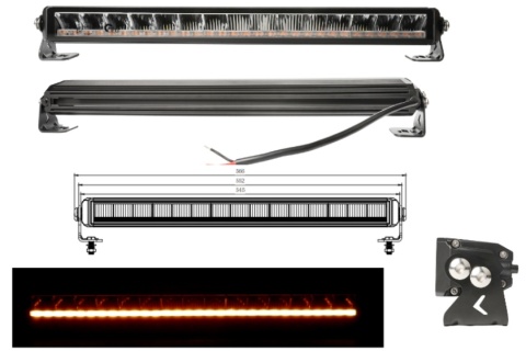 Halogen drogowy dalekosiężny 15 LED lampa ostrzegawcza bezel-less 12V 24V