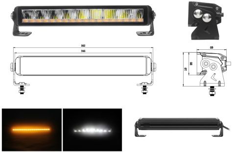 2x Halogen drogowy dalekosiężny 9 LED stroboskop lightbar bezel-less 12-24V