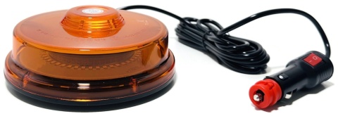 Kogut LED UFO2 lampa ostrzegawcza stroboskop pomarańczowy na magnes 12V 24V