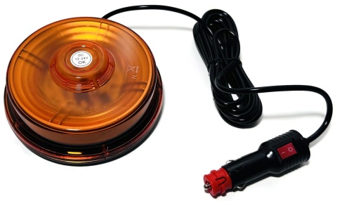 Kogut LED UFO2 lampa ostrzegawcza stroboskop pomarańczowy na magnes 12V 24V