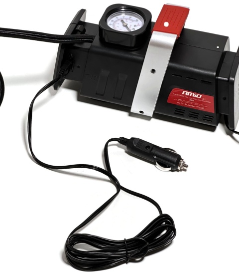 Kompresor samochodowy pompka przenośna do kół piłek DC 12V / AC 230V 10 BAR