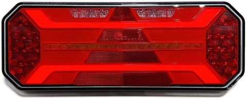 Lampa LED tył zespolona NEON dynamiczny kierunek trójkąt 35x13cm 12v 24v L