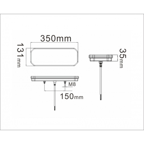 Lampa LED tył zespolona NEON dynamiczny kierunek trójkąt 35x13cm 12v 24v L