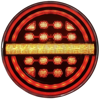 Lampa LED tylna zespolona RING BLACK okrągła dynamiczny kierunek 12v 24v
